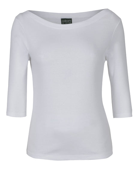 1BT3-C Of C Ladies 3/4 Sleeve Boat Neck Tee
