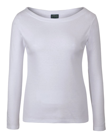 1BTL-C Of C Ladies L/S Boat Neck Tee