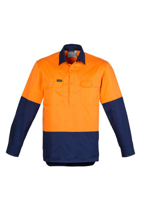 ZW560-Mens Closed Front Long Sleeve Shirt