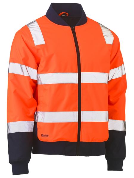 Taped Two Tone Hi Vis Bomber Jacketwith Padded Lining