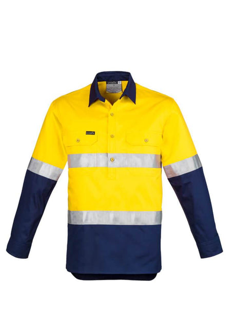 ZW550-Mens Closed Front Long Sleeve Shirt - Hoop Taped