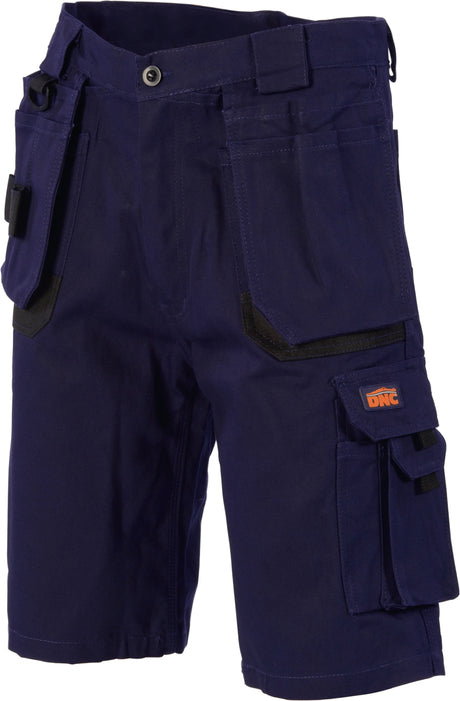 3336-Duratex Cotton Duck Weave Tradies Cargo Shorts - with twin holster tool pocket