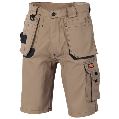 3336-Duratex Cotton Duck Weave Tradies Cargo Shorts - with twin holster tool pocket