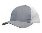 3971-Light Brushed Poly Cotton Marle Cap with Honeycomb Mesh Back