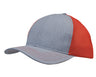 3971-Light Brushed Poly Cotton Marle Cap with Honeycomb Mesh Back