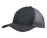 3972-Light Brushed Poly Cotton Marle Cap with Honeycomb Mesh Back