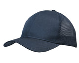 3972-Light Brushed Poly Cotton Marle Cap with Honeycomb Mesh Back
