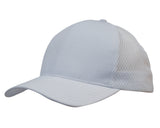 3972-Light Brushed Poly Cotton Marle Cap with Honeycomb Mesh Back