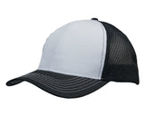 3972-Light Brushed Poly Cotton Marle Cap with Honeycomb Mesh Back