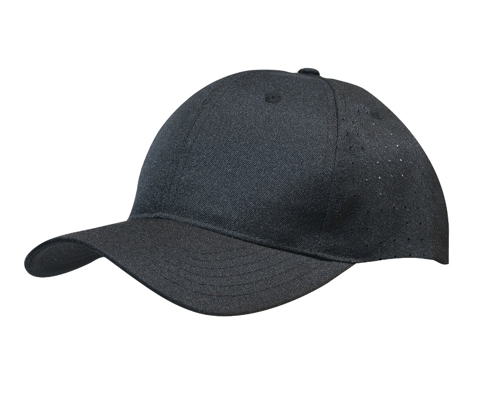 3975-Breathable Poly Twill Cap with Circle Perforations