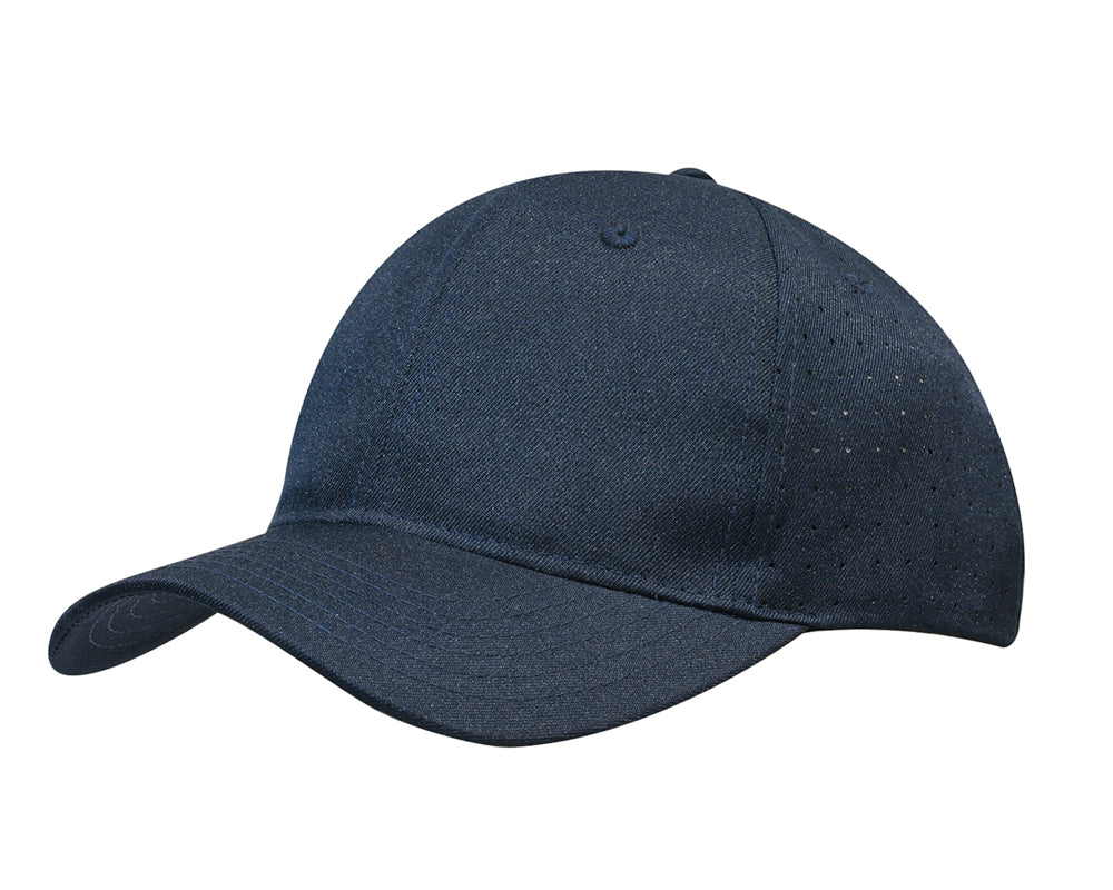 3975-Breathable Poly Twill Cap with Circle Perforations