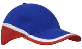 4026-Brushed Heavy Cotton Tri-Coloured Cap