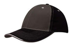 4053-Brushed Heavy Cotton Two Tone Cap with Contrasting Stitching and Open Lip Sandwich
