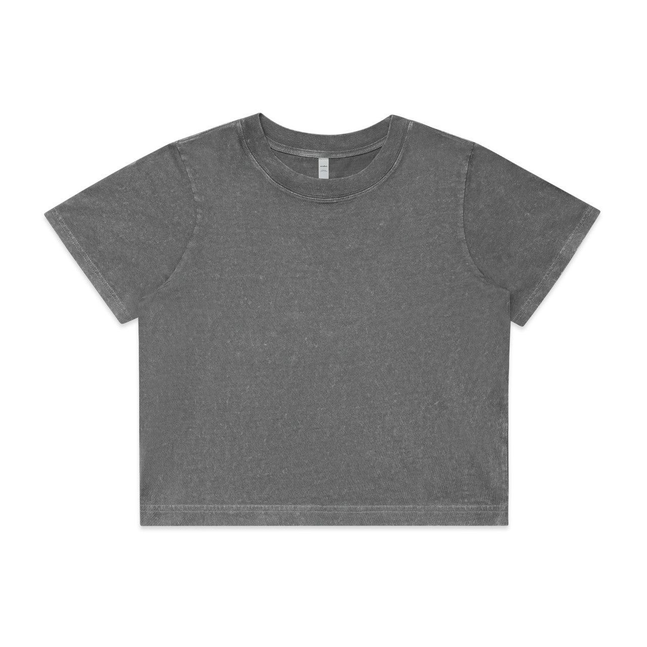 4086 - Wo's Stone Wash Heavy Crop Tee