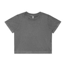 4086 - Wo's Stone Wash Heavy Crop Tee