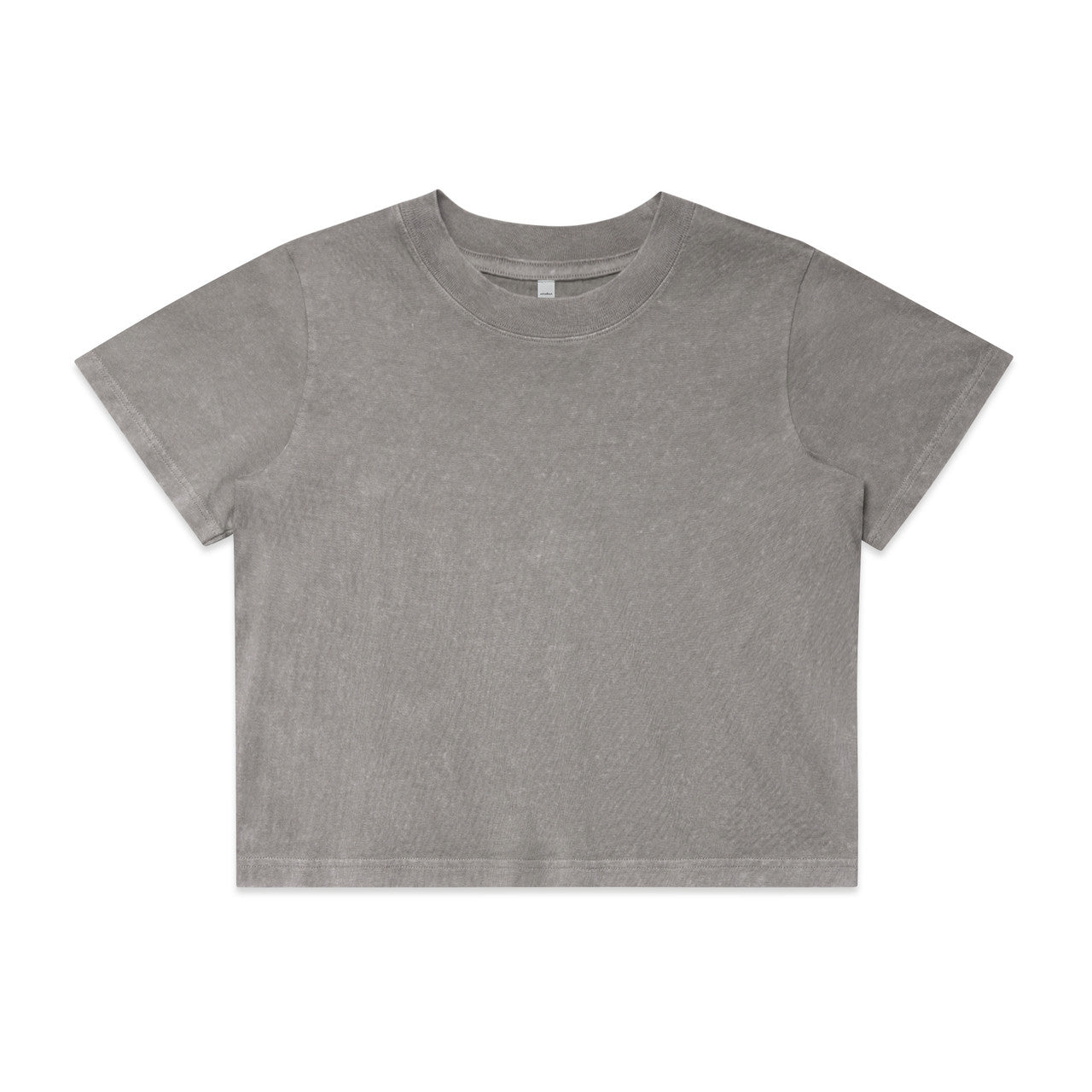 4086 - Wo's Stone Wash Heavy Crop Tee