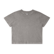 4086 - Wo's Stone Wash Heavy Crop Tee