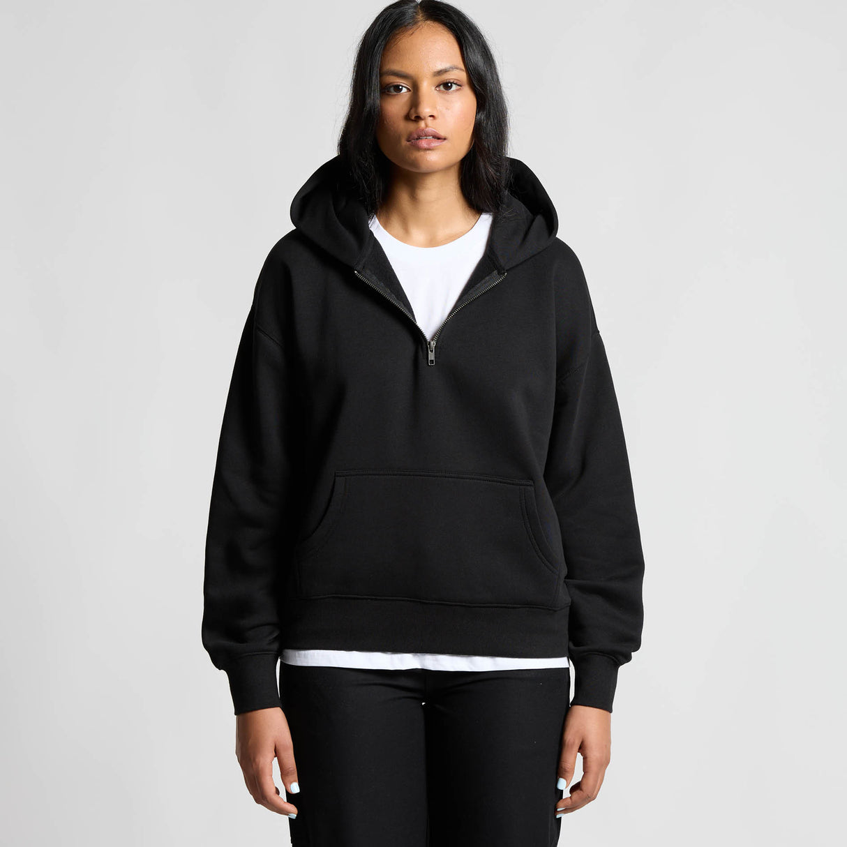 4164-WO'S RELAX HALF ZIP HOOD