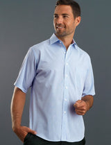 425-Mens Short Sleeve Mini Check