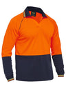 TWO TONE HI VIS V-NECK POLOSHIRT LONG SLEEVE