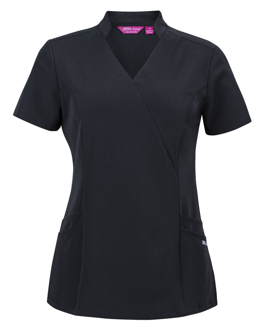 4SMT1-Jb'S Ladies Nu Mandarin Collar Scrub Top