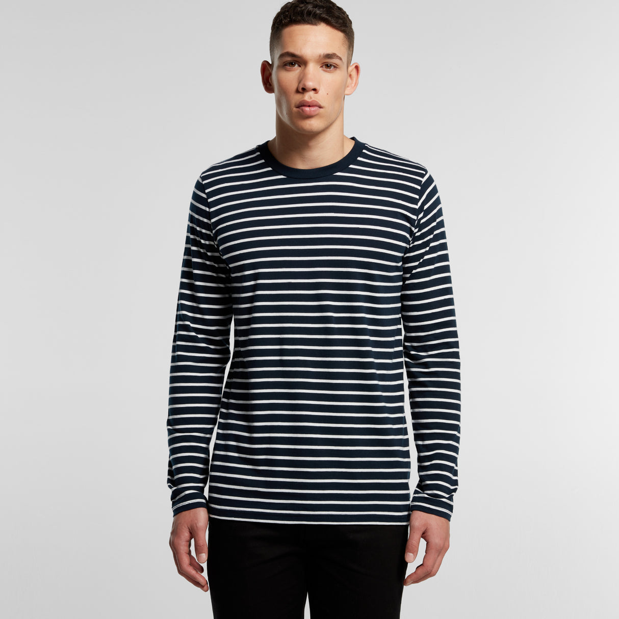 5031S-MENS MATCH STRIPE L/S TEE