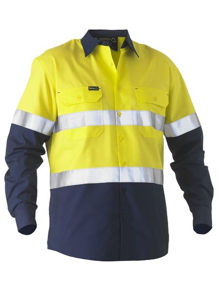 TAPED 2 TONE HI VIS RECYCLED DRILL SHIRT