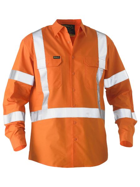 X TAPED HI VIS RECYCLED DRILL SHIRT