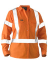 WOMEN’S X TAPED HI VIS RECYCLED DRILL SHIRT