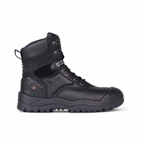 550020-High Leg Lace Up Boot w/ Scuff Cap-BLACK