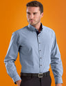 634-Mens Stretch Slim Fit L/S Micro Check