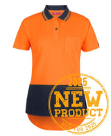 6HDS1-JB's LADIES HV S/S DROP TAIL POLO