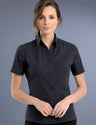 737-Womens Slim Fit Short Sleeve Dark Stripe