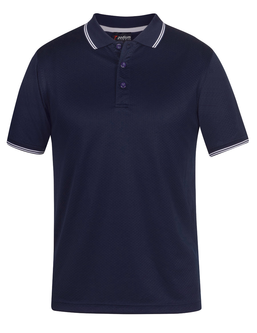 7JCP-Pdm Jacquard Contrast Polo