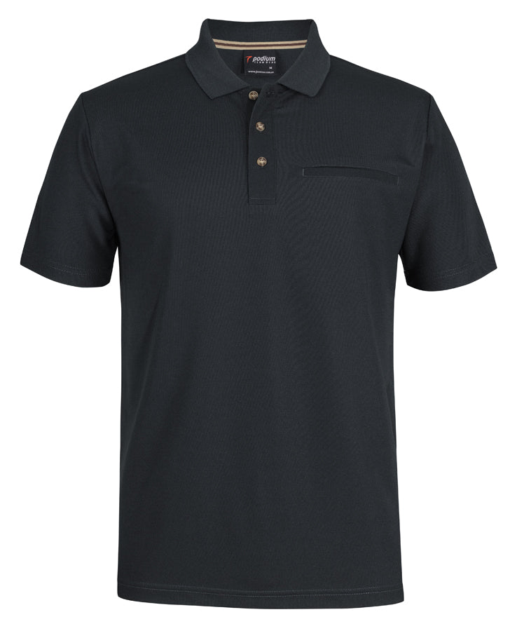 7SPR-PODIUM S/S RECYCLED POLYESTER POCKET POLO