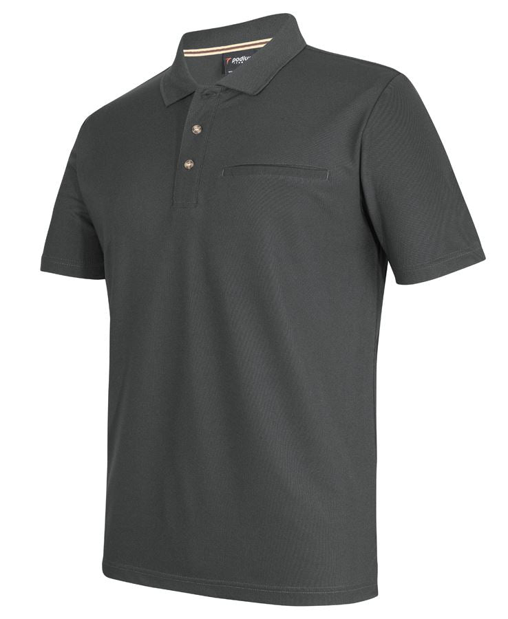 7SPR-PODIUM S/S RECYCLED POLYESTER POCKET POLO