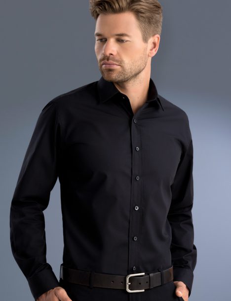 800-Mens Slim Fit Long Sleeve Poplin