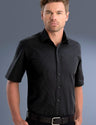 837-Mens Slim Fit Short Sleeve Dark Stripe