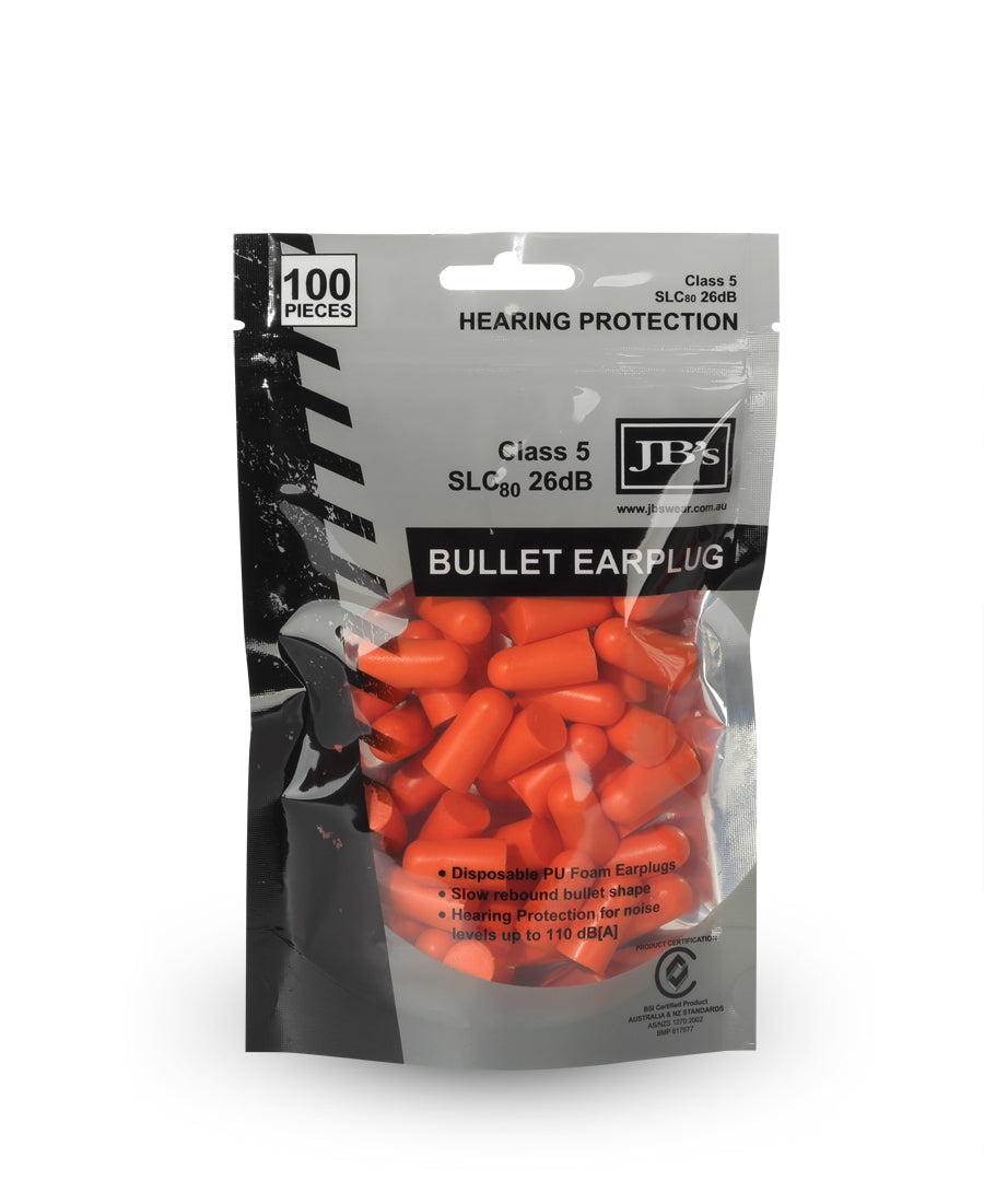 8P040-Jb'S Bullet Shaped Earplug (100 Pieces)