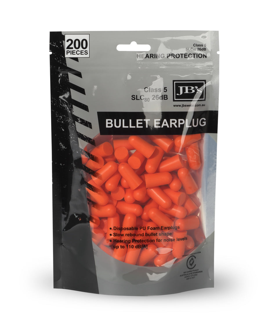 8P045-Jb'S Bullet Shaped Earplug (200 Pieces)