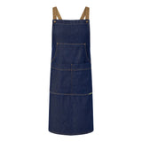 CA033-Denim Bib Apron With Pouch Pkt