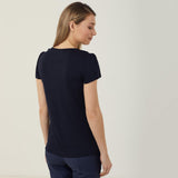 MATT JERSEY CAP SLEEVE RUFFLE NECK T-TOP