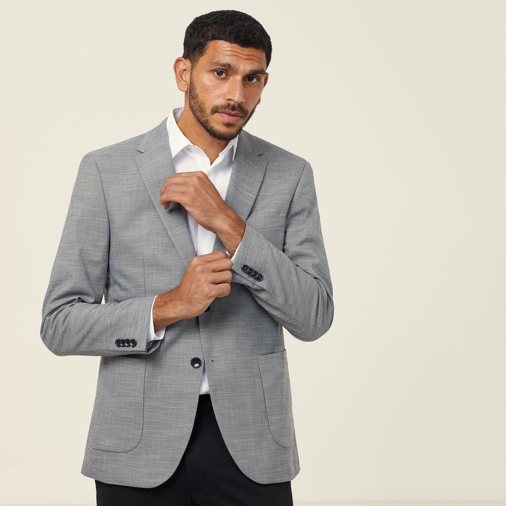 MEN'S LINEN LOOK HALF-LINED JACKET