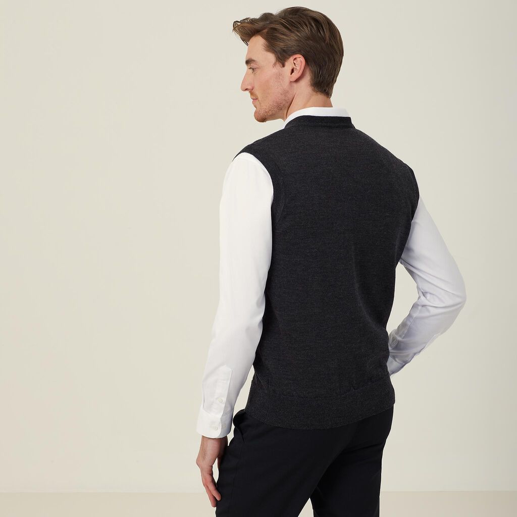 MERINO WOOL V-NECK VEST