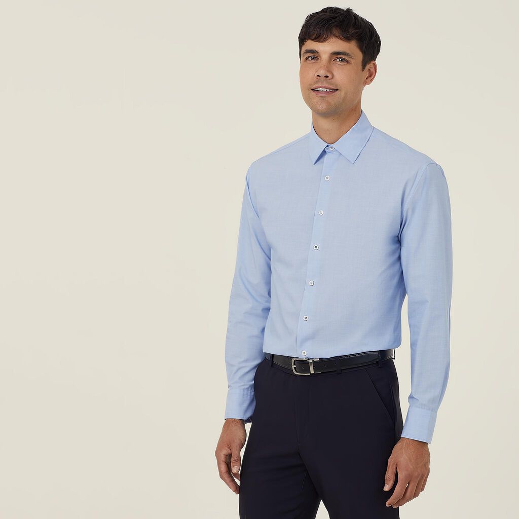 POLY COTTON END ON END LONG SLEEVE SHIRT