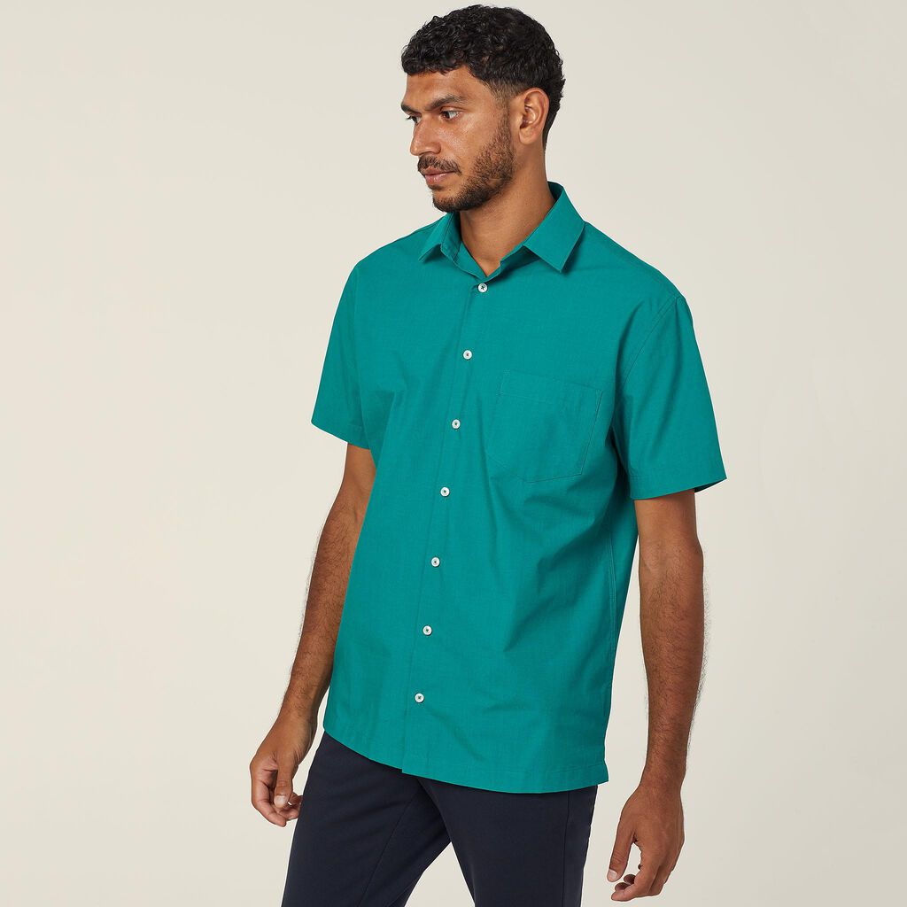 MEN'S POLY COTTON END ON END-SHORT SLEEVE SHIRT