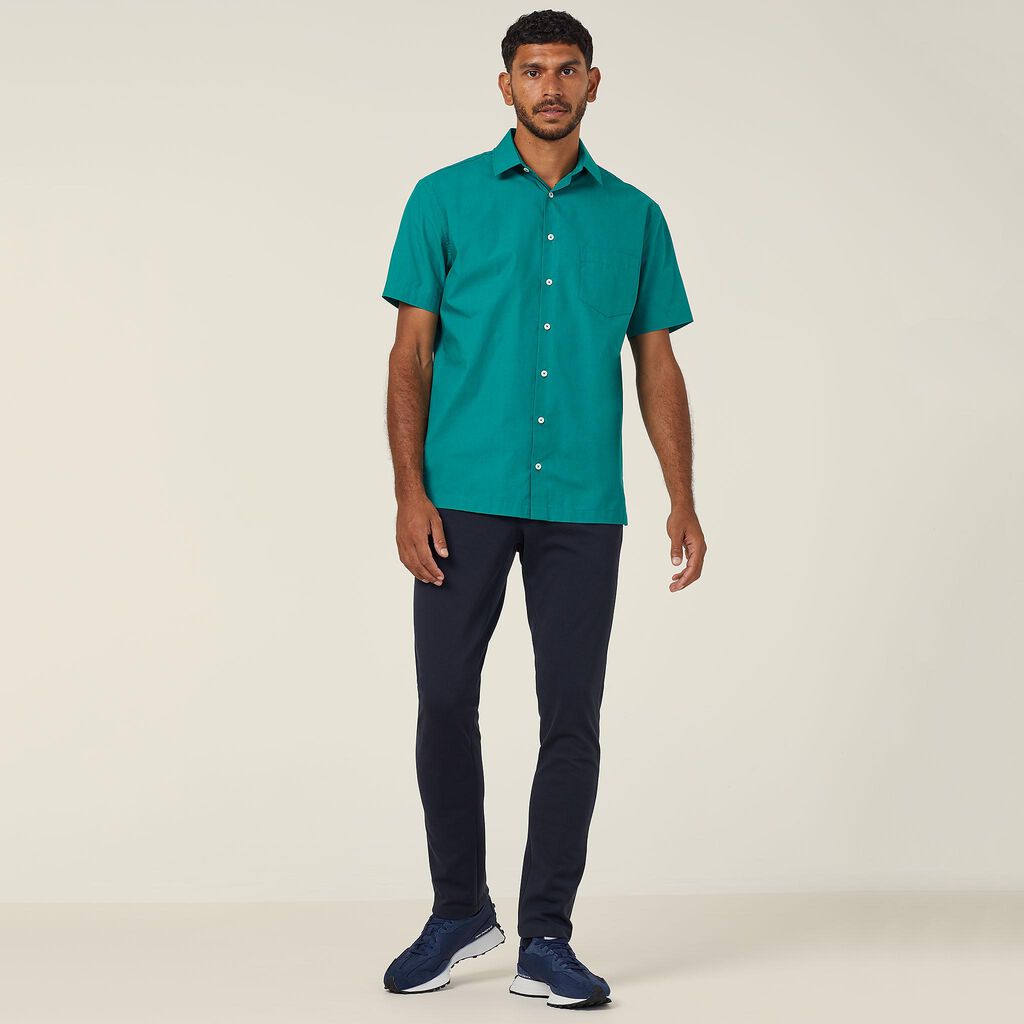 MEN'S POLY COTTON END ON END-SHORT SLEEVE SHIRT