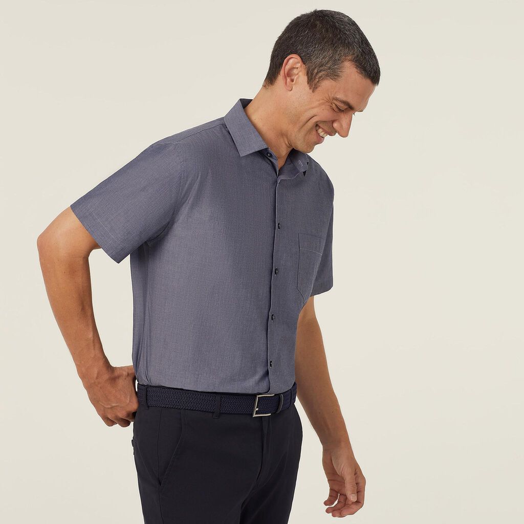 MEN'S POLY COTTON END ON END-SHORT SLEEVE SHIRT