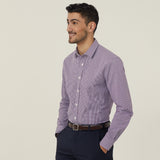 MEN'S AVIGNON GINGHAM CHECK STRETCH LONG SLEEVE SLIM SHIRT