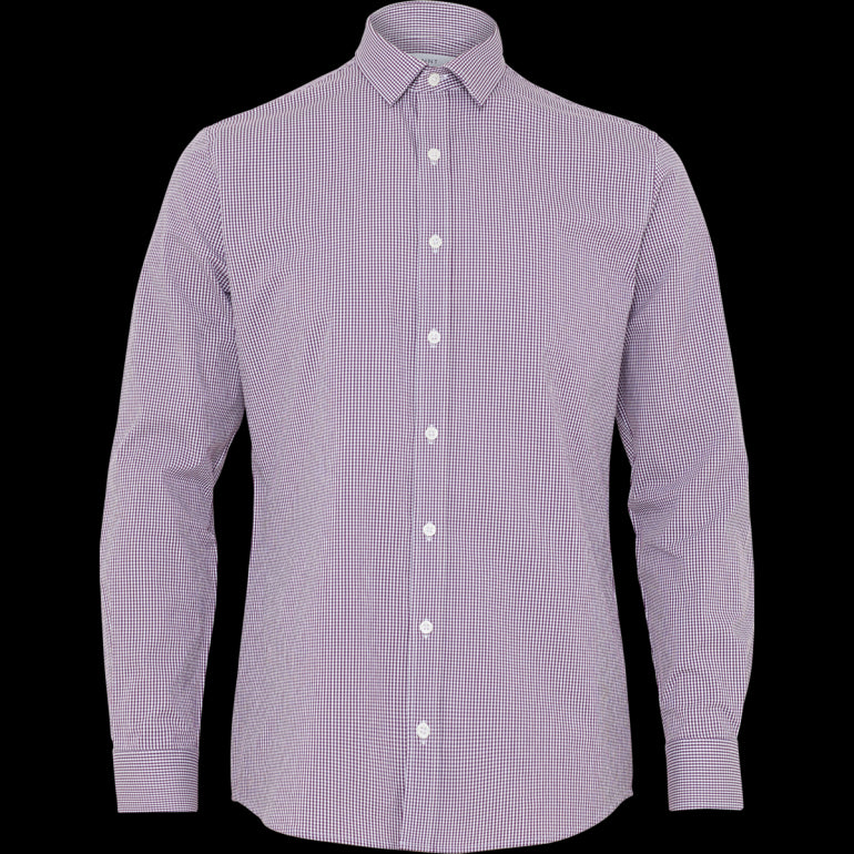 MEN'S AVIGNON GINGHAM CHECK STRETCH LONG SLEEVE SLIM SHIRT